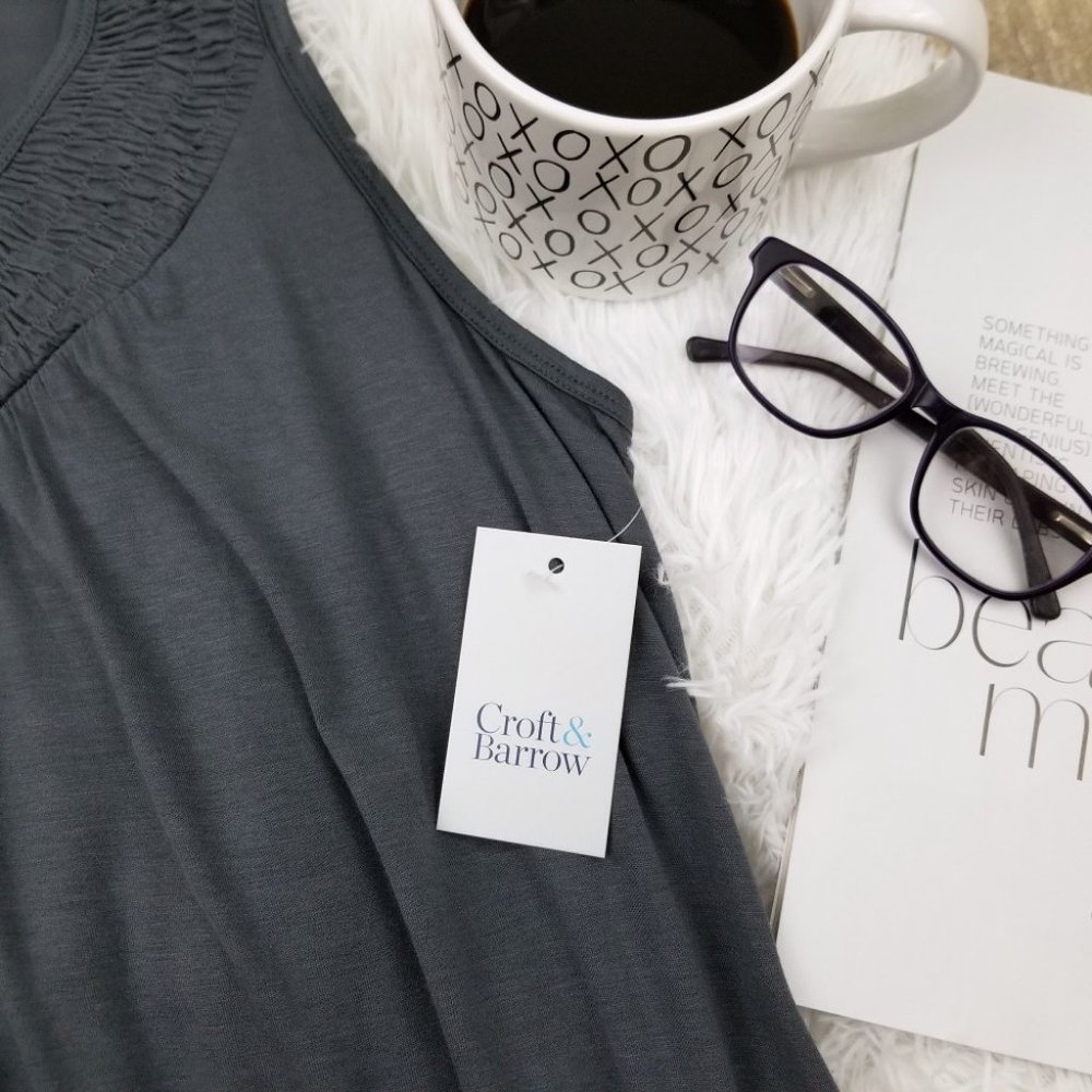 Croft & Barrow Soft Sleeveless Pajama Top Gray - Picture 10 of 10